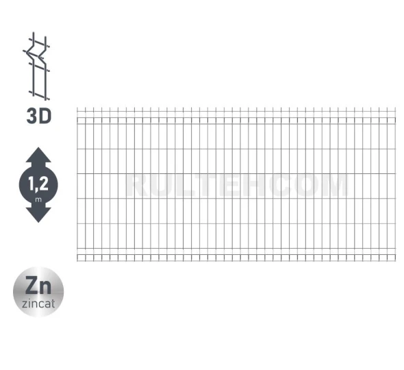 Панель для забора оцинкованная PROTECTO D-4,1 H-1,2м L-2,5м - image 1