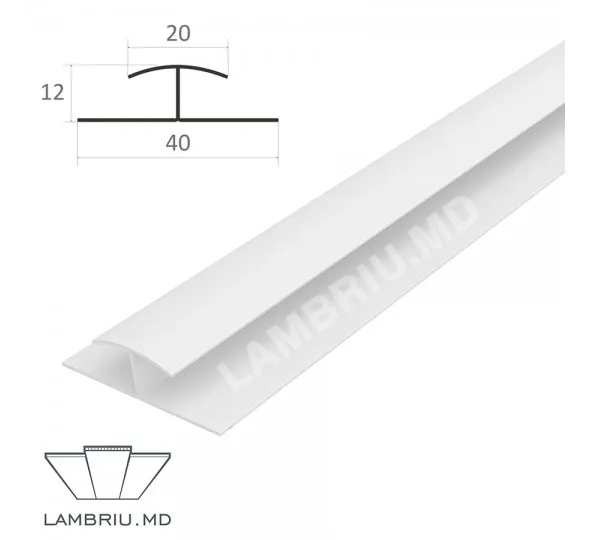 H профиль ПВХ L-2,9м - белый - image 1