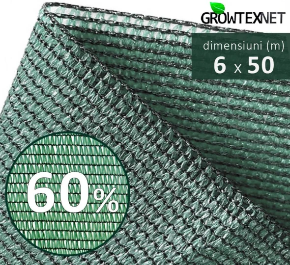 Сетка затеняющая, зеленая, 60% H-6м L-50м - image 1