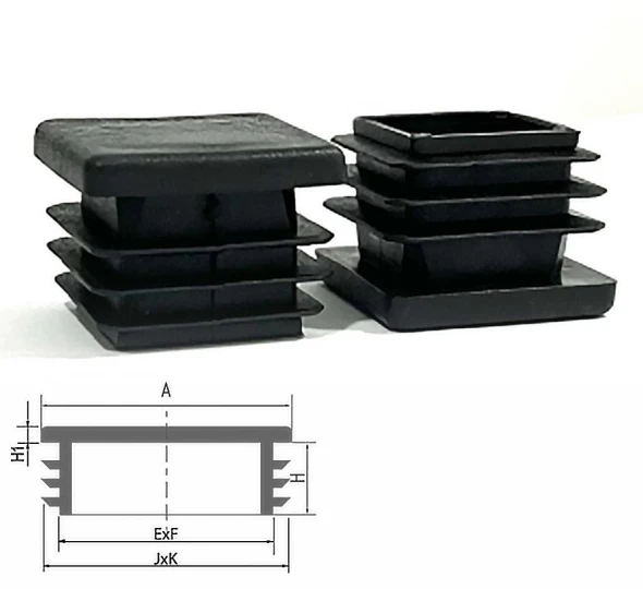 Заглушка пластиковая внутренняя для трубы 30х30 мм черная - image 1