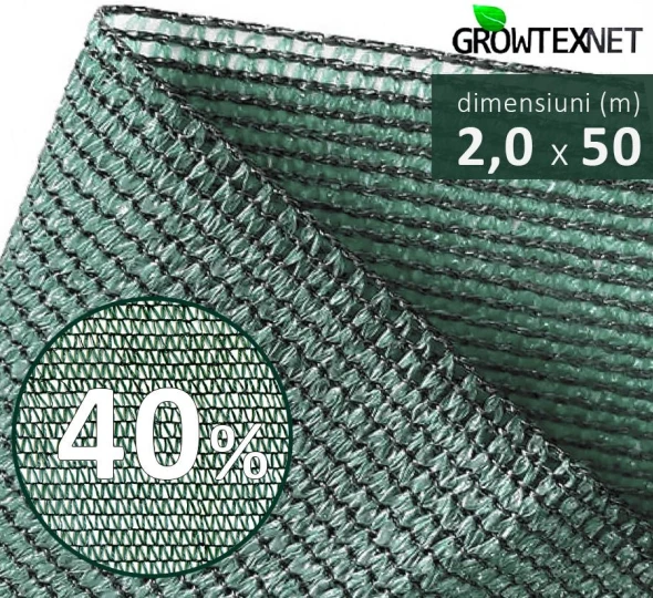 Сетка затеняющая, зеленая, 40% H-2м L-50м - image 1