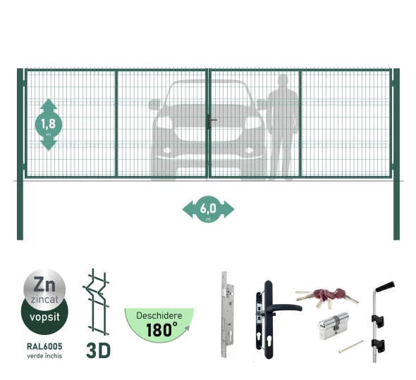 Ворота OPTIMA 3D H-1,8м L-6,0м (D100) RAL7040 - image 3