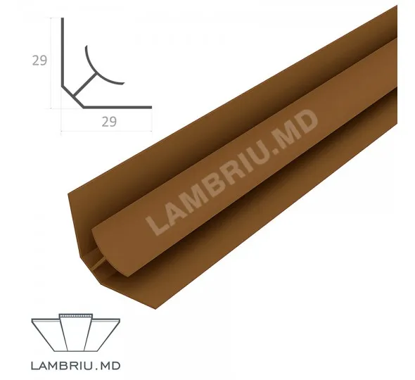 Угол внутренний ПВХ L-2,9м - dark wood 2 - image 1