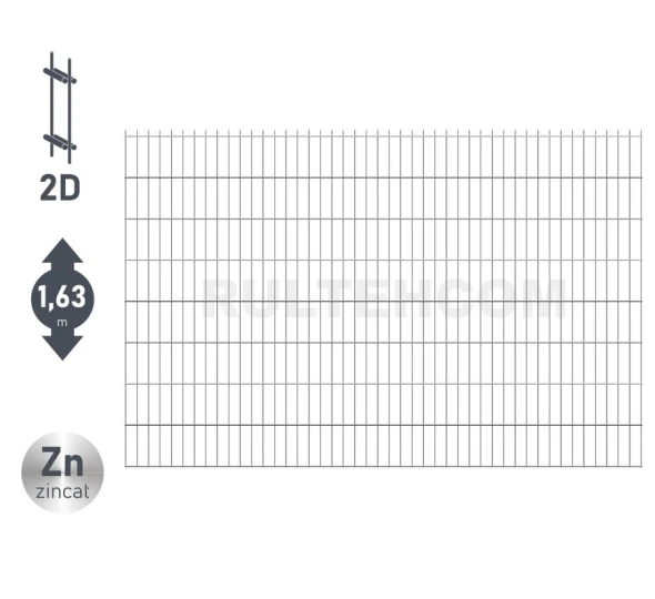 Панель для забора оцинкованная DUOS H-1,63м L-2,5м - image 1