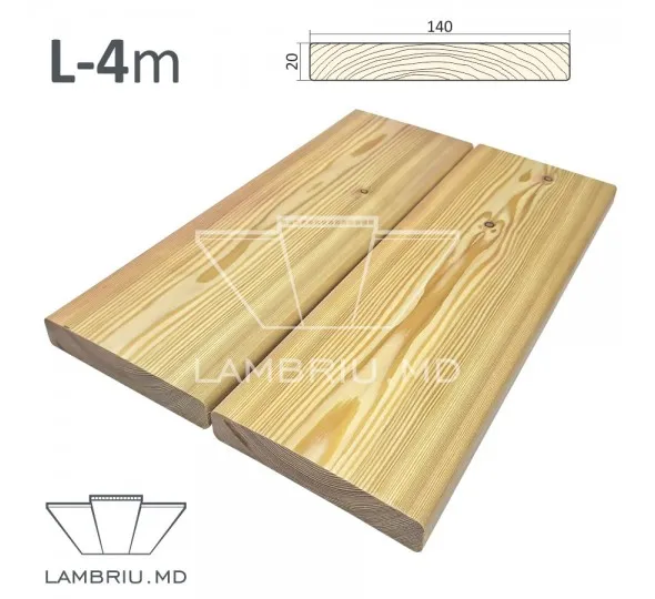 Планкен прямой из лиственницы "AB" 140*20*4000мм - image 1