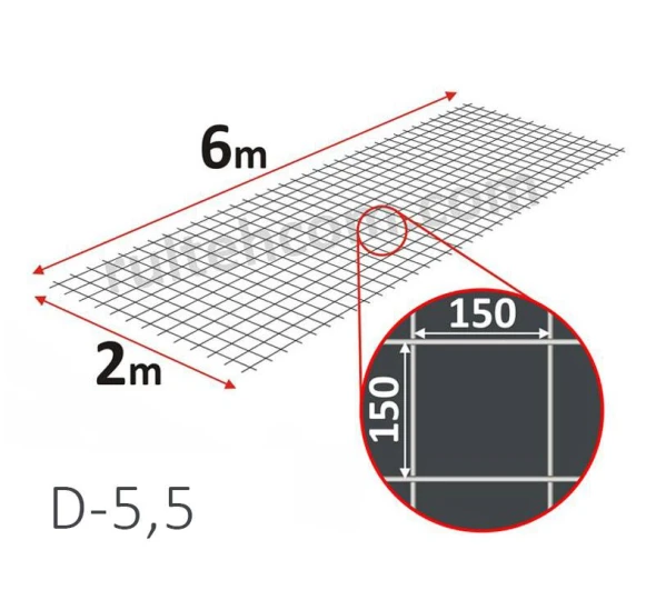 Plasa sudata VR-1 pentru armare 150х150 D-5,5mm 2х6m - image 1
