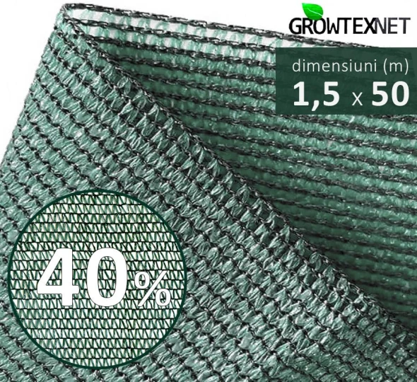 Сетка затеняющая, зеленая, 40% H-1,5м L-50м - image 1