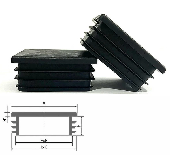 Заглушка пластиковая квадратная внутренняя для трубы 40х40 мм черная - image 1