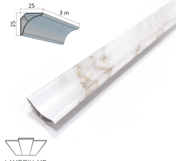 Profil decorativ PVC PREMIUM 25x25x3000mm - D015-2 - image 1