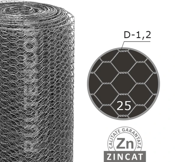 Сетка шестигранная оцинкованная 25 мм D-1,2 мм L-25 м - image 1
