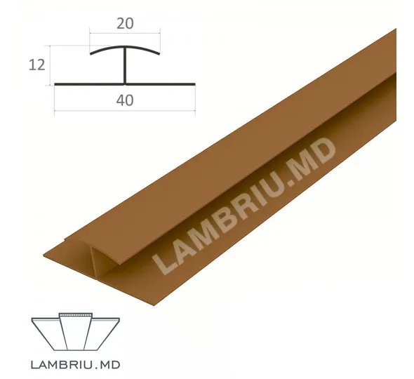H профиль ПВХ L-2,9м - dark wood 2 - image 1