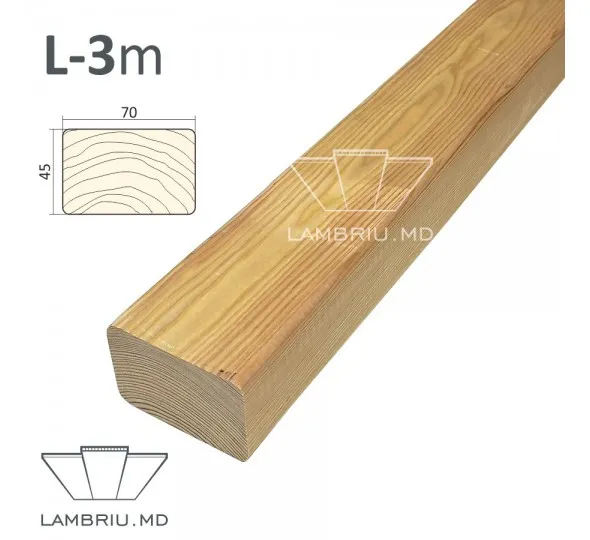 Брусок строганный из лиственницы "AB" 45*70*3000мм - image 1