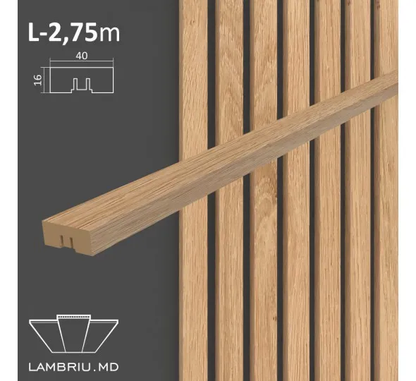 Декоративная рейка 40х16х2750мм (6 шт.) - Дуб Галиция - image 1