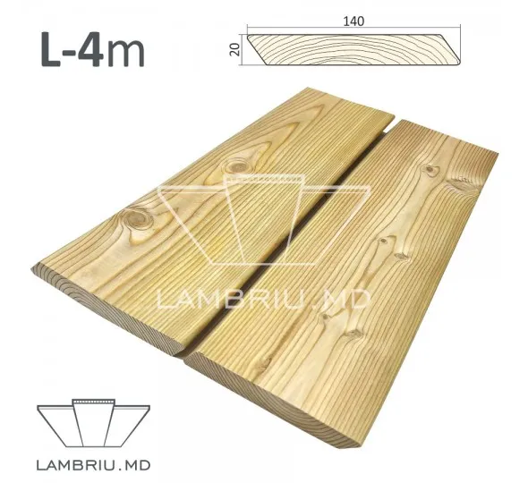 Планкен косой из лиственницы  "AB" 140*20*4000мм - image 1