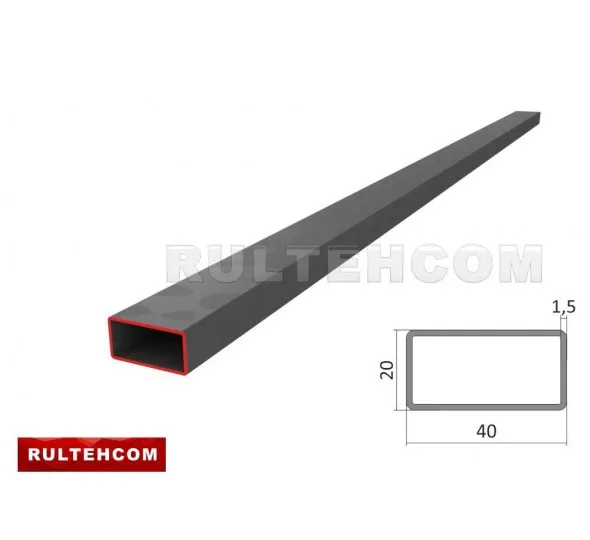 Труба профильная 40х20x1,5 мм L-6м - image 1