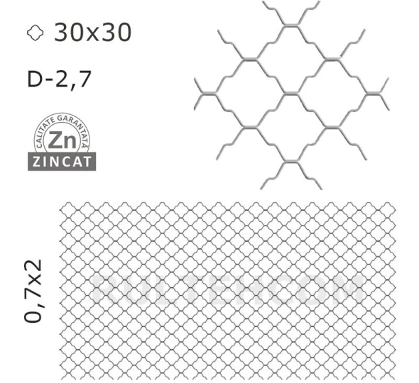 Декоративный забор 30x30 мм D-2,7 мм 0,7х2 м - image 1