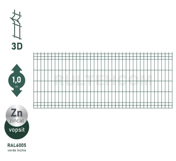 Панель для забора оцинкованная и крашенная (зеленый) ECO D-3,2 H-1,0м L-2,5м - image 1