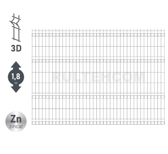Панель для забора оцинкованная SECURIT D-4,8 H-1,8м L-2,5м - image 1