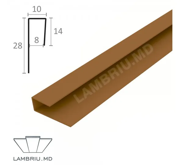 L профиль ПВХ стартовый L-2,9м - dark wood 2 - image 1