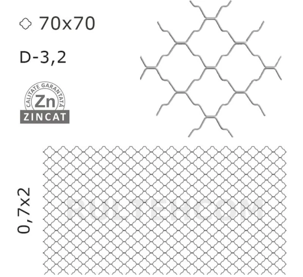 Декоративный забор 70x70 мм D-3,2 мм 0,7х2 м - image 1