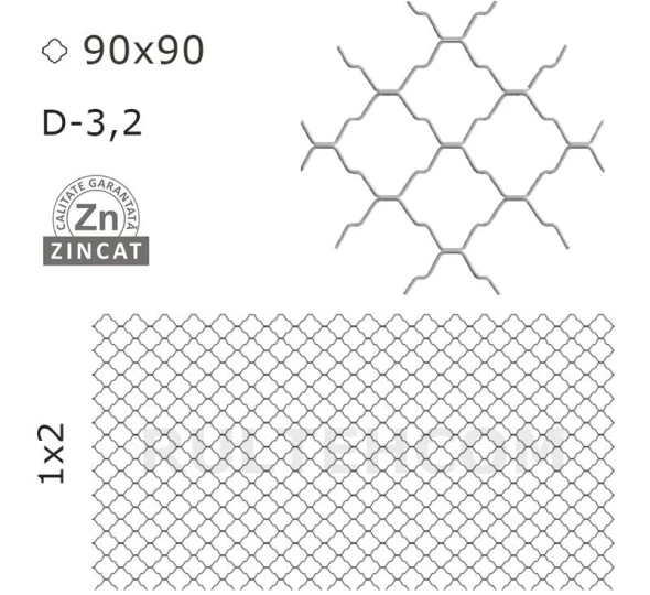 Декоративный забор 90x90 мм D-3,2 мм 1х2 м - image 1