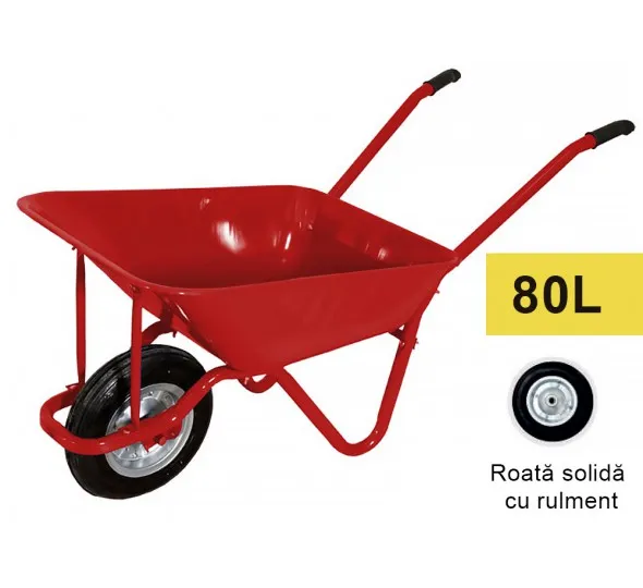 Тачка 80L (металл) с литым колесом на подшипнике - image 1