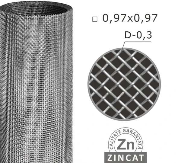 Сетка тканная просевная 0,97х0,97 мм D-0,3 мм L-10 м - image 1