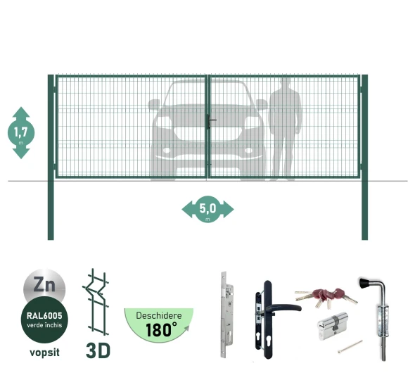 Ворота OPTIMA 3D H-1,7м L-5,0м (D100) RAL6005 - image 1