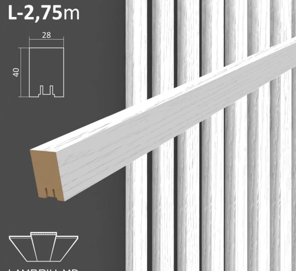 Декоративная рейка 28х40х2750мм - Ясень жемчужный - image 1