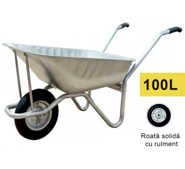 Тачка 100L (металл) с литым колесом на подшипнике - image 1