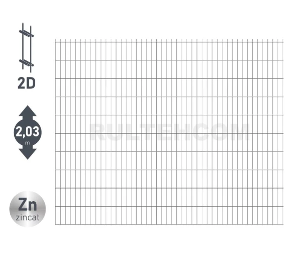 Панель для забора оцинкованная DUOS H-2,03м L-2,5м - image 1