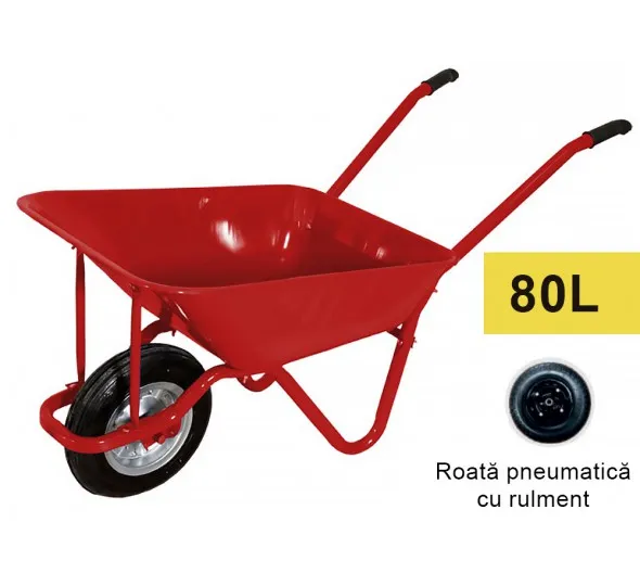 Тачка 80L (металл) с пневматическим колесом на подшипнике - image 1