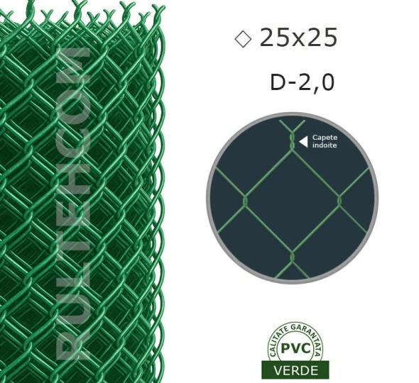 Сетка Рабица ПВХ 25х25 мм D-2,0 мм H-1,5 м - image 1