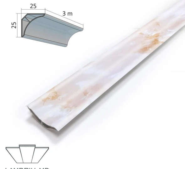 Profil decorativ PVC PREMIUM 25x25x3000mm - D012 - image 1