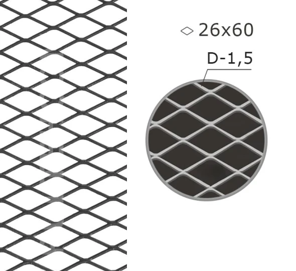 Сетка ПВС 26х60 мм D-1,5 мм H-1,0 м - image 1