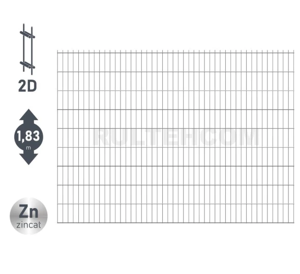 Панель для забора оцинкованная DUOS H-1,83м L-2,5м - image 1