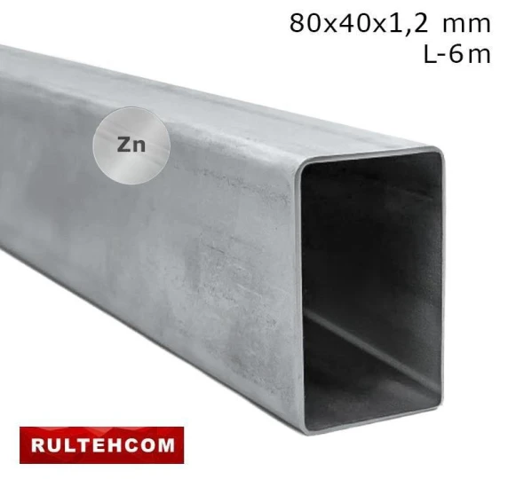Труба профильная оцинкованная 80х40x1,2 мм L-6 м - image 1