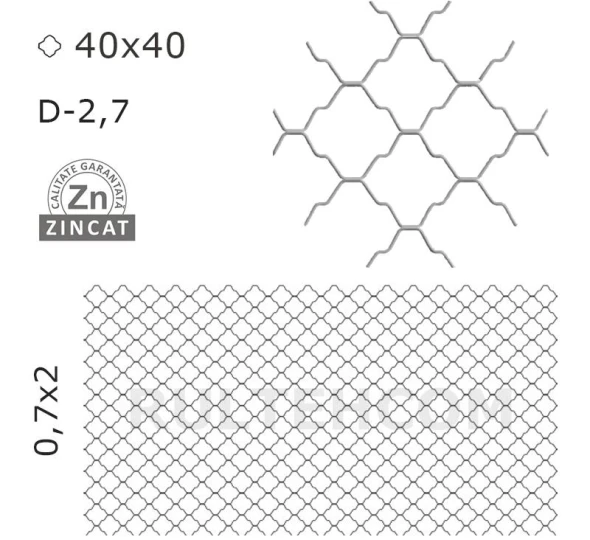 Декоративный забор 40x40 мм D-2,7 мм 0,7х2 м - image 1