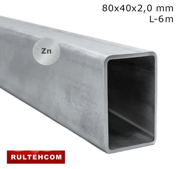Труба профильная оцинкованная 80х40x2,0 мм L-6 м - image 1