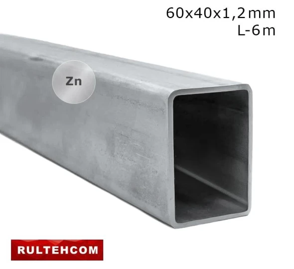 Teava profilata zincata 60х40x1,2 mm L-6 m - image 1