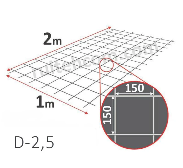 Plasa sudata VR-1 pentru armare 150х150 D-2,5mm 1х2m - image 1