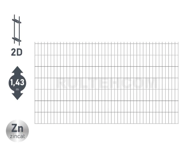 Panou gard zincat DUOS H-1,43m L-2,5m - image 1