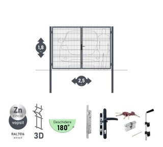 Ворота OPTIMA 3D H-1,8м L-2,5м (D80) RAL7040 - image thumb 4