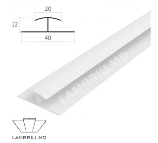 H профиль ПВХ L-2,9м - белый