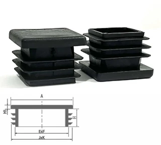 Заглушка пластиковая внутренняя для трубы 30х30 мм черная