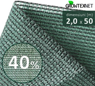 Сетка затеняющая, зеленая, 40% H-2м L-50м