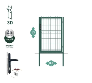 Калитка OPTIMA 3D H-1,3м L-0,8м RAL6005