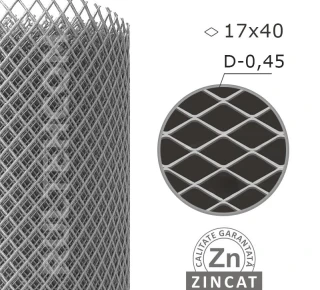 Сетка оцинкованная ПВС 17х40 мм D-0,45 мм H-1,0 м L-10 м
