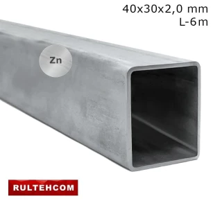 Труба профильная оцинкованная 40х30x2,0 мм L-6 м