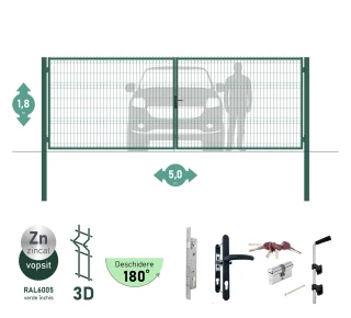 Ворота OPTIMA 3D H-1,8м L-5,0м (D100) RAL6005